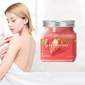 wholesale skin care product exfoliator moisturizing natural fruit & plant composition whitening organic 500g body scrub jar