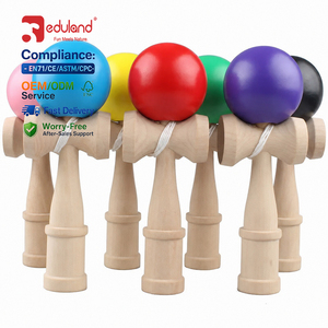 EDULAND Giocattolo Educativo Montessori Personalizzato OEM ODM CE CPC, Palline Kendama Monocromatiche in Legno, Giocattolo Kendama Jumbo in Legno per Bambini - Product Image 1