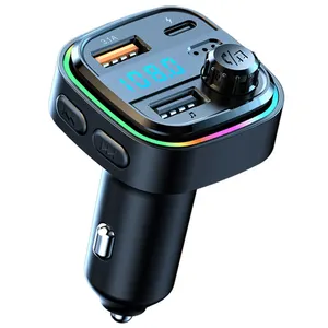 C26 FM Transmitter U Disk Car MP3 Player USB C 3.1A Fast Charging Car Charger Wireless Handsfree Wireless-compatible 5.0 Car Kit