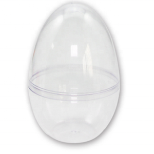 Wholesale Transparent Easter Eggs Giant 9*6.6cm Empty Fillable Candy Chocolate Toys Clear Plastic Eggs Easter Bunny Standing Egg