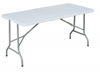 Mesa Plegable de Plástico Resistente de 6 Pies (180 cm), Mesa de Comedor Rectangular Portátil para Eventos al Aire Libre y Campamento