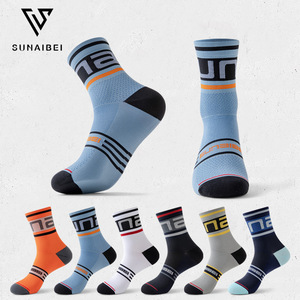 SunaiBei Cycling Socks Mid-Calf Quick Dry Compression Nylon Bike Sport Socks For Men Women Spring Outdoor - Product Image 1