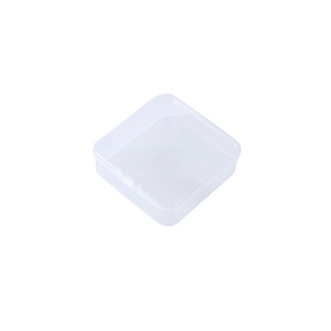 Clear Plastic Storage Box 4X4X1.8Cm Flip <b>Top</b> Lid For Jewelry Rings <b>Earrings</b> Necklaces Organizers PP Material - Product Image 5