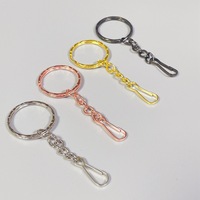 Chaîne d'extension porte-clés fendue avec mini mousqueton, connecteur de porte-clés, fermoir pour sac à main, breloque, fabrication de bijoux DIY