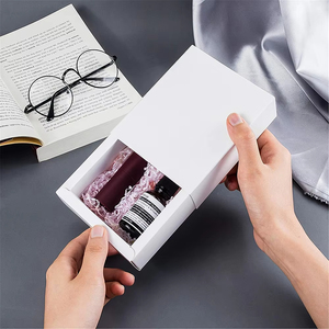 Tùy chỉnh nhỏ Kraft các tông màu trắng vẽ trượt phong cách Giấy gấp Hộp quà tặng - Product Image 5