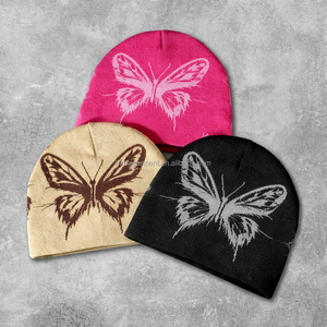 Explosions mn Moda de Invierno, Gorros Personalizados de Acrílico 100% Cálidos para Invierno, Gorros de Diseñador Y2K con Forro de Satén - Product Image 3