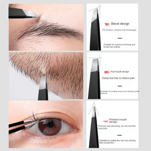 Pinzas de Acero Inoxidable Inclinadas Personalizadas al por Mayor de Fábrica, Envío en 3 Días, Pinzas de Alta Precisión para Cejas y Pestañas Postizas - Product Image 2