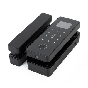 Emergency Power Supply Indoor Tuya APP Fingerprint Password Card Swipe <b>Remote</b> Optional Unlock Smart Glass Door <b>Lock</b> - Product Image 2