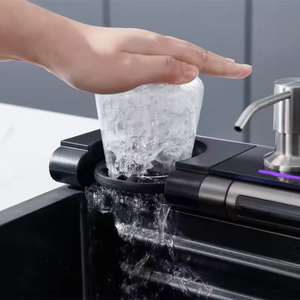 Grifo Extraíble con Pantalla Digital Nano Step en Gris Cepillado, Grifo Inteligente para Fregadero de Cocina, Juego de Fregadero de Cocina con Cascada Bajo Encimera - Product Image 4