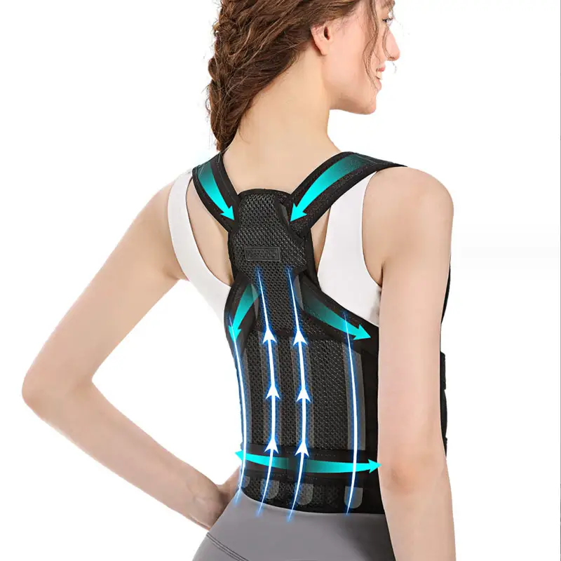 男性女性アッパーバックサポートベルト鎖骨ストレートナー調節可能な姿勢補正器