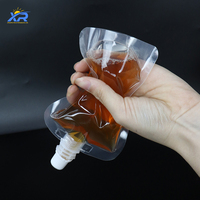 Pochettes souples transparentes personnalisées multi-tailles en plastique réutilisables avec bec verseur pour gelée, jus, liqueur, eau et autres boissons