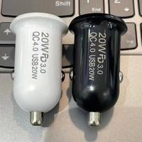 Pengisi Daya Mobil MINI 20W PD QC4.0 Dual Port Pengisian Cepat Usb2Type C Pengisi Daya Mobil A+C untuk Ponsel IPHONE Pengisi Daya Mobil