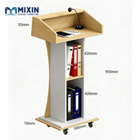 Pupitre d'école robuste en MDF pour événements, mobilier écologique pour auditorium, table de conférence moderne avec rangement pour supports pédagogiques