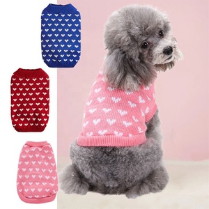 <span class=keywords><strong>Pull</strong></span> en tricot pour chien, chat, animal <span class=keywords><strong>de</strong></span> compagnie, vêtements d'hiver doux et chauds, rose, motif cœur, vêtements <span class=keywords><strong>de</strong></span> fête - Product Image 2