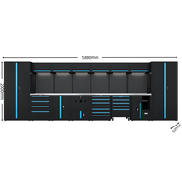 Armoire à outils industrielle modulaire, système de rangement pour atelier de course, établi de garage avec chariot mobile à 5 tiroirs