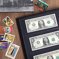 Classeur de collection de billets Zeno à 60 pochettes en PVC – 7,7 x 3,2 pouces, sans fermeture, étui de protection élégant pour la collection de billets de banque