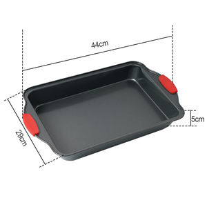 Moule à brownies et à gâteaux rectangulaire en acier au carbone antiadhésif et non toxique avec poignée en silicone, compatible lave-vaisselle, écologique - Product Image 2