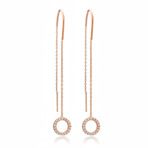 Hollow Charm Threader <b>Earrings</b> Wholesale 925 Sterling <b>Silver</b> Jewelry Handcrafted Turkish Jewellery - Product Image 2