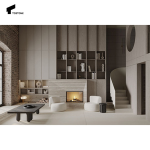 Tostone 2025 Premium Natural travertino piedra <span class=keywords><strong>chimenea</strong></span> envolvente resistente al calor para sala de estar y comedor decoración interior del hogar - Product Image 4