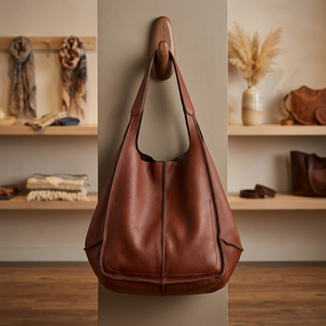 Sacs à main pour femmes élégants en cuir véritable imperméable, durables, pliables, légers, avec bandoulière amovible, capacité 3L+ - Product Image 6