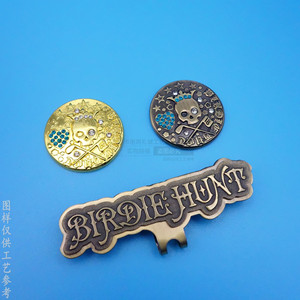 <b>Retro</b> 3D Metal Skull Hat Clip With Rhinestone Magnetic Golf Ball Marker Halloween <b>Decoration</b> Gift - Product Image 2
