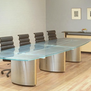 12mm Tempered kính bảng Top giá bán buôn Columbia Flat kính hiện đại hàng đầu thiết kế bàn văn phòng - Product Image 6