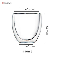 Tasses à thé en forme d'œuf artisanales de qualité alimentaire, gobelet en verre, verre borosilicate à double paroi, tasses à café sans poignée