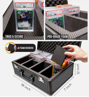 Étui de rangement pour cartes gradées en fibre de carbone avec serrures TSA, mallette pour cartes à collectionner sportives et TCG, boîte de présentation de cartes