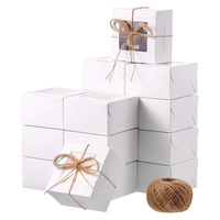 Boîtes d'emballage cadeau en carton blanc avec fenêtre d'exposition pour pâtisseries, petits gâteaux, tarte