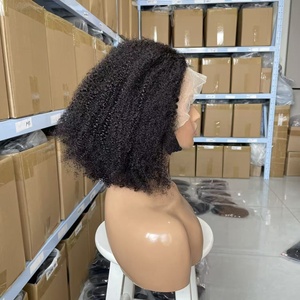 <span class=keywords><strong>Extensiones</strong></span> de Cabello Trenzado Brasileño <span class=keywords><strong>con</strong></span> Densidad del 300%, Color Natural, Peluca Corta Bob para Mujer, Encaje Transparente 13x4 - Product Image 4