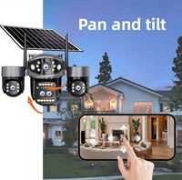 Vente directe d'usine, caméra solaire WiFi PTZ sans fil, étanche IP66, audio bidirectionnel, sécurité extérieure, caméra CCTV solaire avec carte SIM 4G