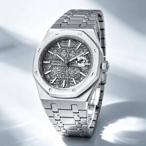 Montre-bracelet pour homme minimaliste octogonale en acier 304, mouvement à quartz suisse, verre saphir, logo personnalisé, vente en gros - Product Image 4