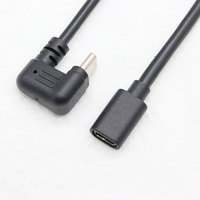 Kabel pengisi daya adaptor, USB C bentuk U 90 derajat, kabel USB mikro Tipe C laki-laki ke mikro USB perempuan