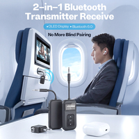 2-in-1 kabelloser Sender und Empfänger mit Bluetooth 6.0 und OLED-Display für Auto, TV-Audio, Kopfhörer, Lautsprecher, Projektor.