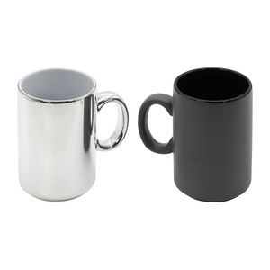 แก้วเซรามิกพอร์ซเลนสีขาวล้วน แก้วของขวัญ แก้วกาแฟสำนักงาน เคลือบด้วยไฟฟ้า - Product Image 1