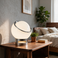 Lampe de chevet LED moderne de luxe en métal avec design épuré, intensité réglable, alimentation USB pour chambres et hôtels