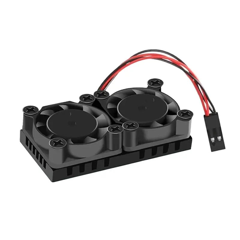 for Raspberry Pi 4 Metal Cooling Fan Dual Fan Ultimate Double Cooling Fans Cooler Optional for Raspberry Pi 4 Model B 4B / 3B+