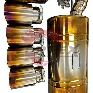Sistema de escape Vortex Titanium Valvetronic compatible con F87 M2C S55, tubo único de igual longitud, silenciador de rendimiento para carreras, kit dorado. - Product Image 2