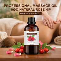 Minyak Pijat Rose Hip Label Pribadi Botol 100ml OEM ODM Kustom
