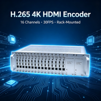 Codificador IP de 16 Canales 4K 30fps H.265 HEVC 3U para Montaje en Rack, para Transmisión en Vivo, Hoteles, TV, CATV, SRT