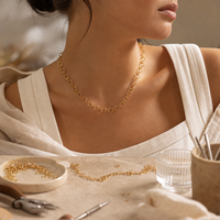 Collier à maillons en forme de cercle ouvert, couleur or rose, bijoux de mode personnalisés pour femmes, cadeau de fête