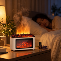 Diffuseur d'arômes et humidificateur portable électrique à flamme 3D, machine d'aromathérapie à ultrasons pour la maison