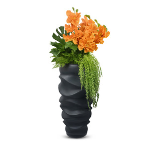 Set Di 3 Vasi Da Pavimento Dorati Alti 49,8 Cm, Grandi Vasi Da