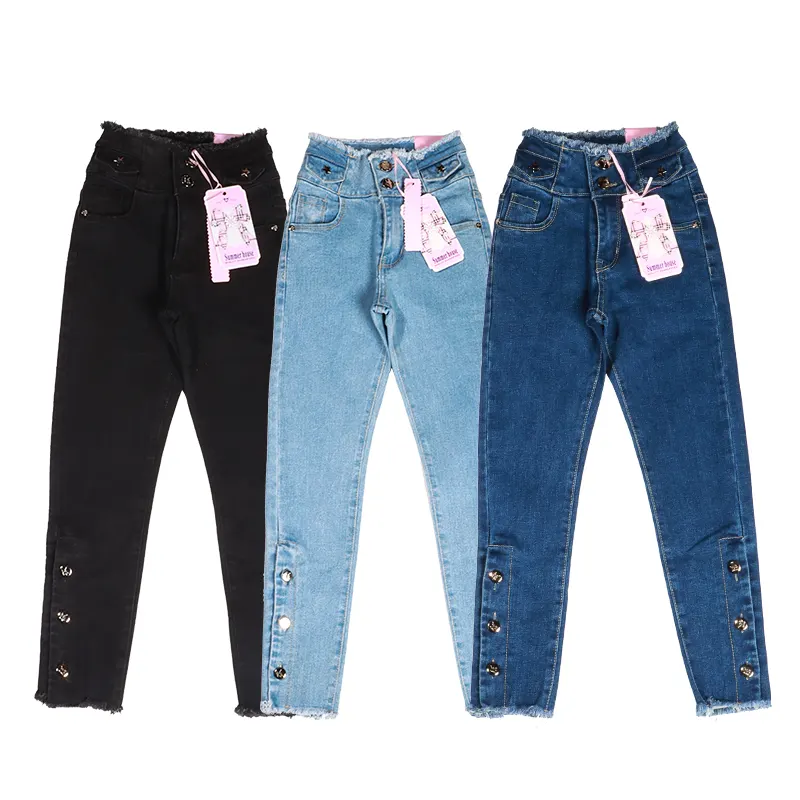 Cocuk Kot Pants Clothing Brand Girls Jeans Pants Skinny China Factories Kids Jean Trousers High Waist Pencil Jeans For Girls