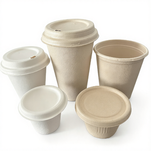 <strong>Custom</strong> Printed 100% Biodegradable Disposable Bagasse Cup Portable 8oz 12oz 16oz Bagasse To-Go Cup for Hot Cold Drinks/Coffee - Product Image 6