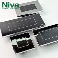 Interruptor Inteligente Niva con Control Remoto Wifi, Panel Táctil de Vidrio, Placa Acrílica Estándar Universal, Hogar Inteligente Modular Personalizado
