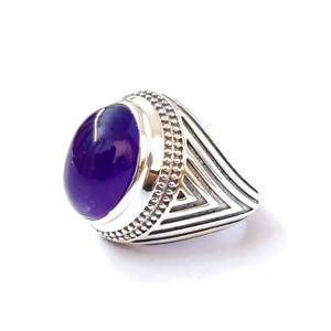 Bague en améthyste, argent sterling 925, bague en pierre précieuse, améthyste, collection artisanale, bagues fines, bijoux en argent, prix de gros - Product Image 6