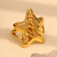 Dreamshow Bague chevalière gravée étoile de mer sans ternissure Bijoux mode estivale Bague en acier inoxydable