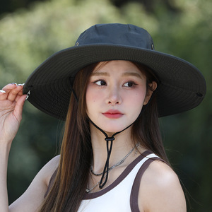 Chapeau de pêcheur à large bord respirant, protection solaire, été, pêche en plein air, cyclisme, réglable, adulte, unisexe - Product Image 2