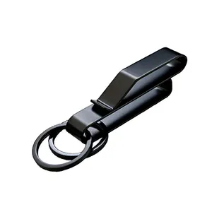 Black stainless steel belt loop key ring holder belt key holder clip with keyrings